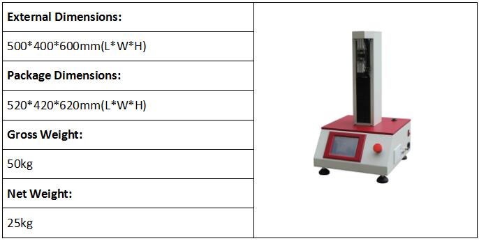 Máquina eletrônica de teste de resistência à tração de fibra (coluna única)