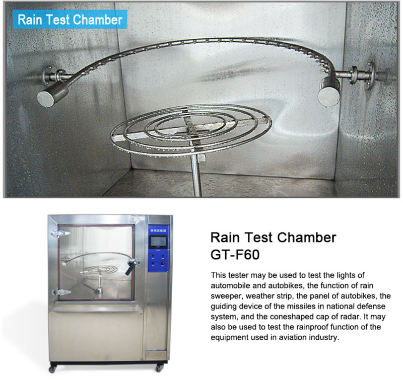equipamento de teste de pulverização de chuva