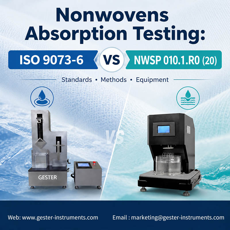 Teste de absorção de não tecidos: ISO 9073-6 VS NWSP 010.1.R0 (20)