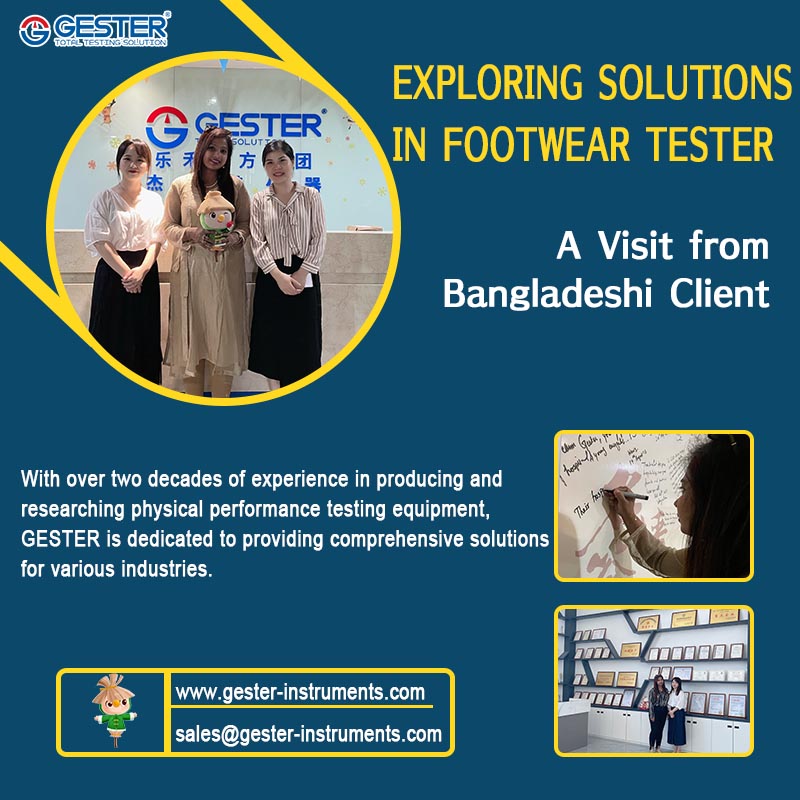 Explorando soluções em equipamentos de teste de calçados: uma visita de um cliente de Bangladesh